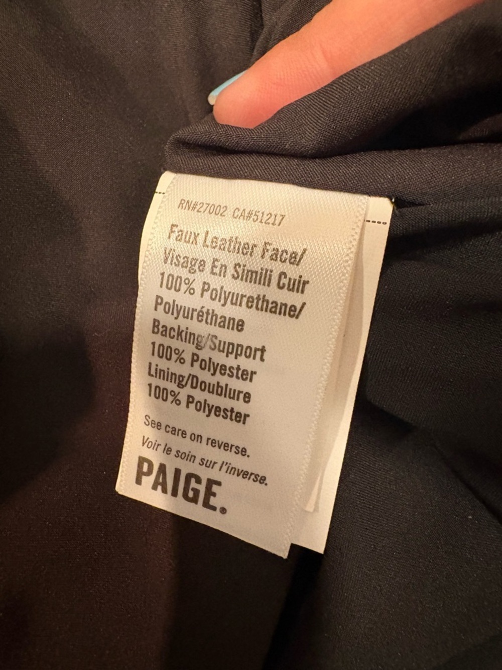 PAIGE Belize Faux  Leather Shacket Black Medium - Picture 5 of 5